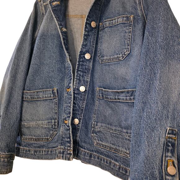 Madewell Denim Ashwood Chore Coat Jacket Freemont Wash M Stretch Cotton - Picture 4 of 8